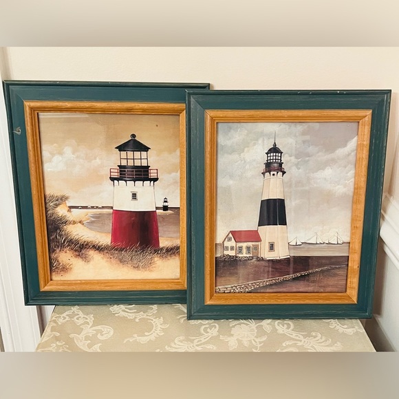 Kirkland’s Coastal- Nautical Lighthouse Framed Prints Set of 2- Matching Frames - Picture 2 of 11